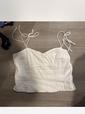 Old Navy White Tie-Shoulder Crop Camisole